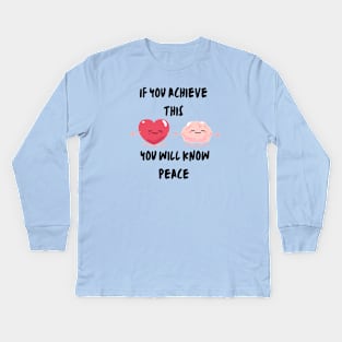 Heart-Brain Meditation Design Kids Long Sleeve T-Shirt